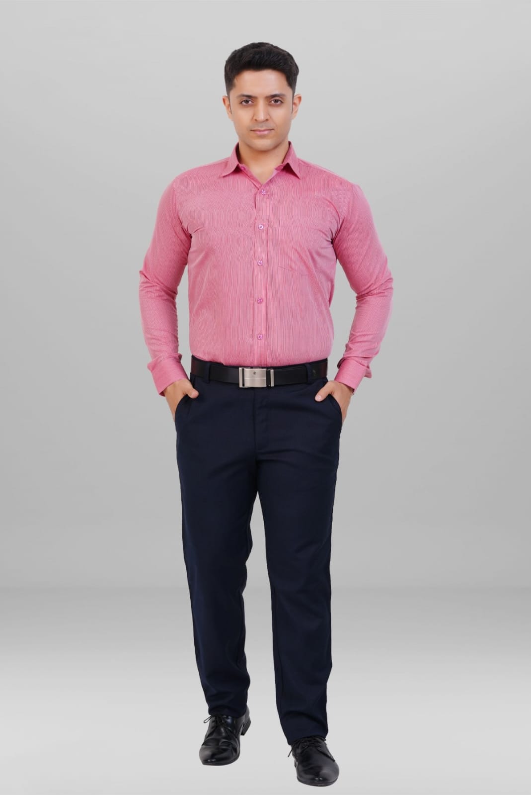 Men’s Pink Formal Shirt & Navy Blue Pant Set